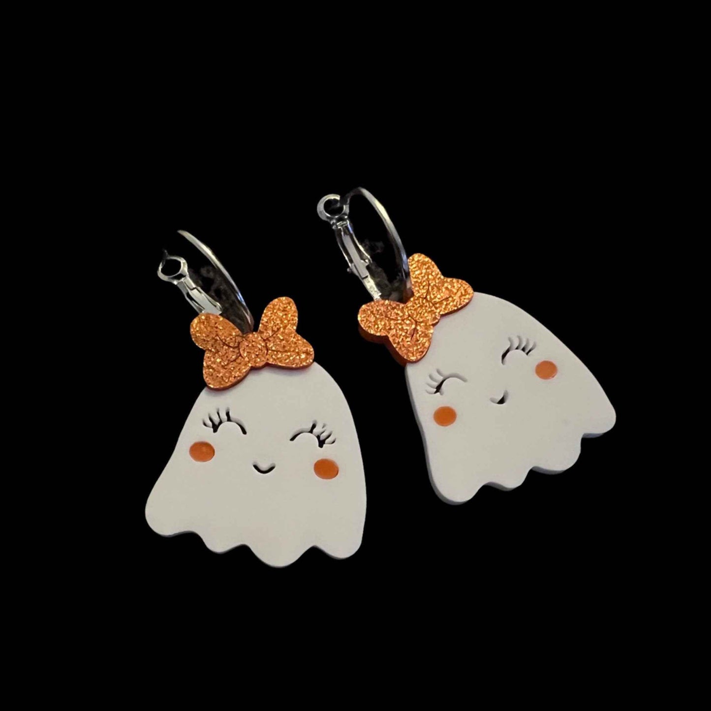Halloween Ghost Earrings - Halloween Earrings, Ghost Jewelry, Halloween Jewelry, Cute Halloween Earrings, Pumpkin Earrings, Trick or Treat