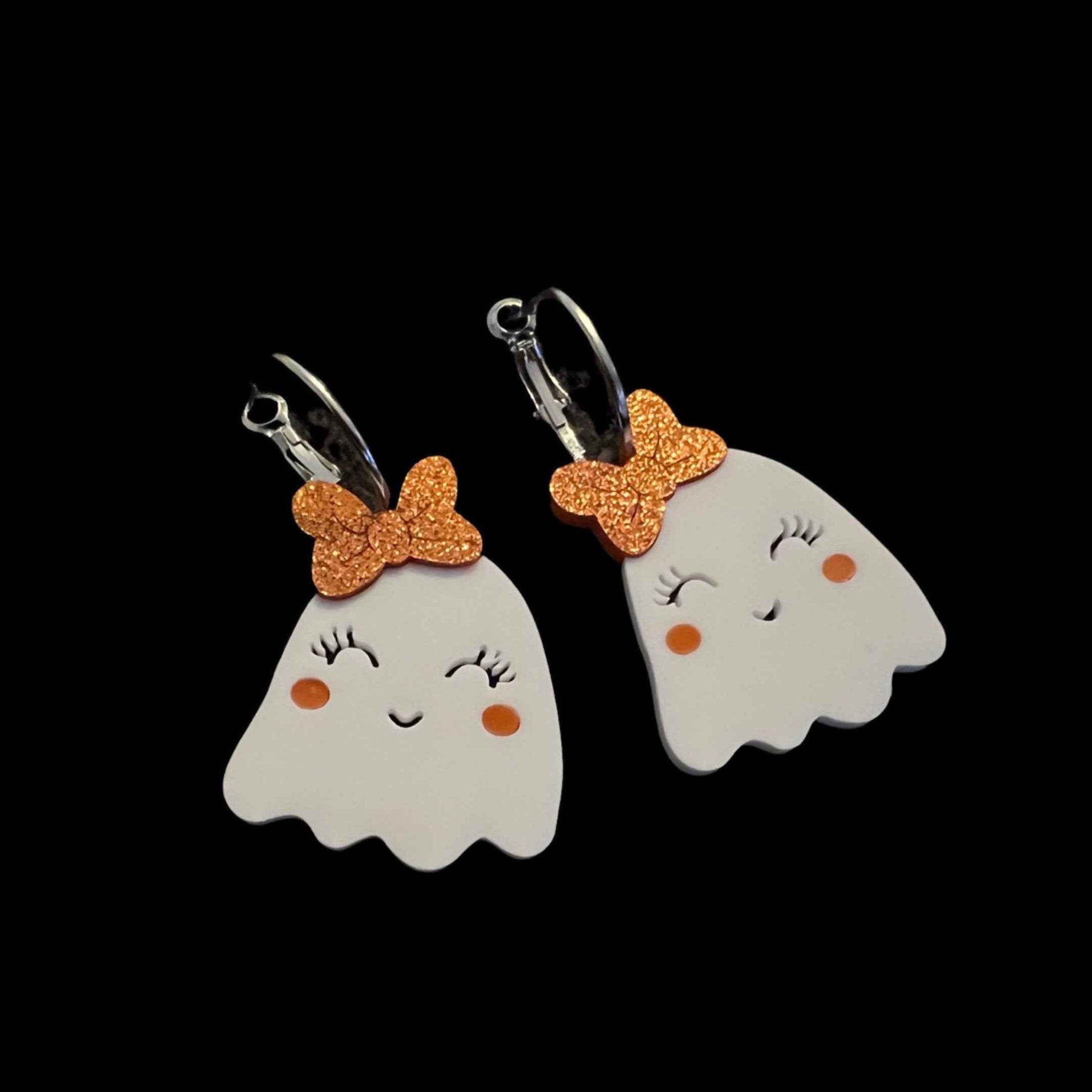 Halloween Ghost Earrings - Halloween Earrings, Ghost Jewelry, Halloween Jewelry, Cute Halloween Earrings, Pumpkin Earrings, Trick or Treat