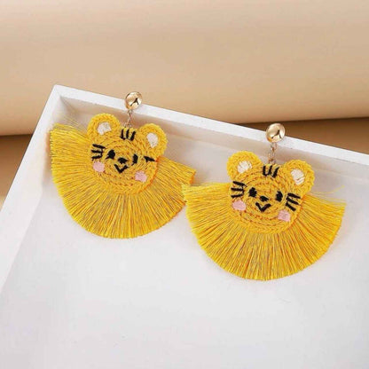 Wildly Stylish Tiger Earrings - Handmade Crocheted Animal Jewelry & Accessories!