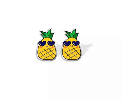 Pineapple Paradise: Handmade Food Stud Earrings 🍍