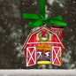Red Barn Ornament - Farm Ornament, Christmas Ornament, Holiday Ornament, Farmer Gift, Mooey Christmas, Red Barn, Cow Ornament, Sublimation - Rhythms of Grace Creative