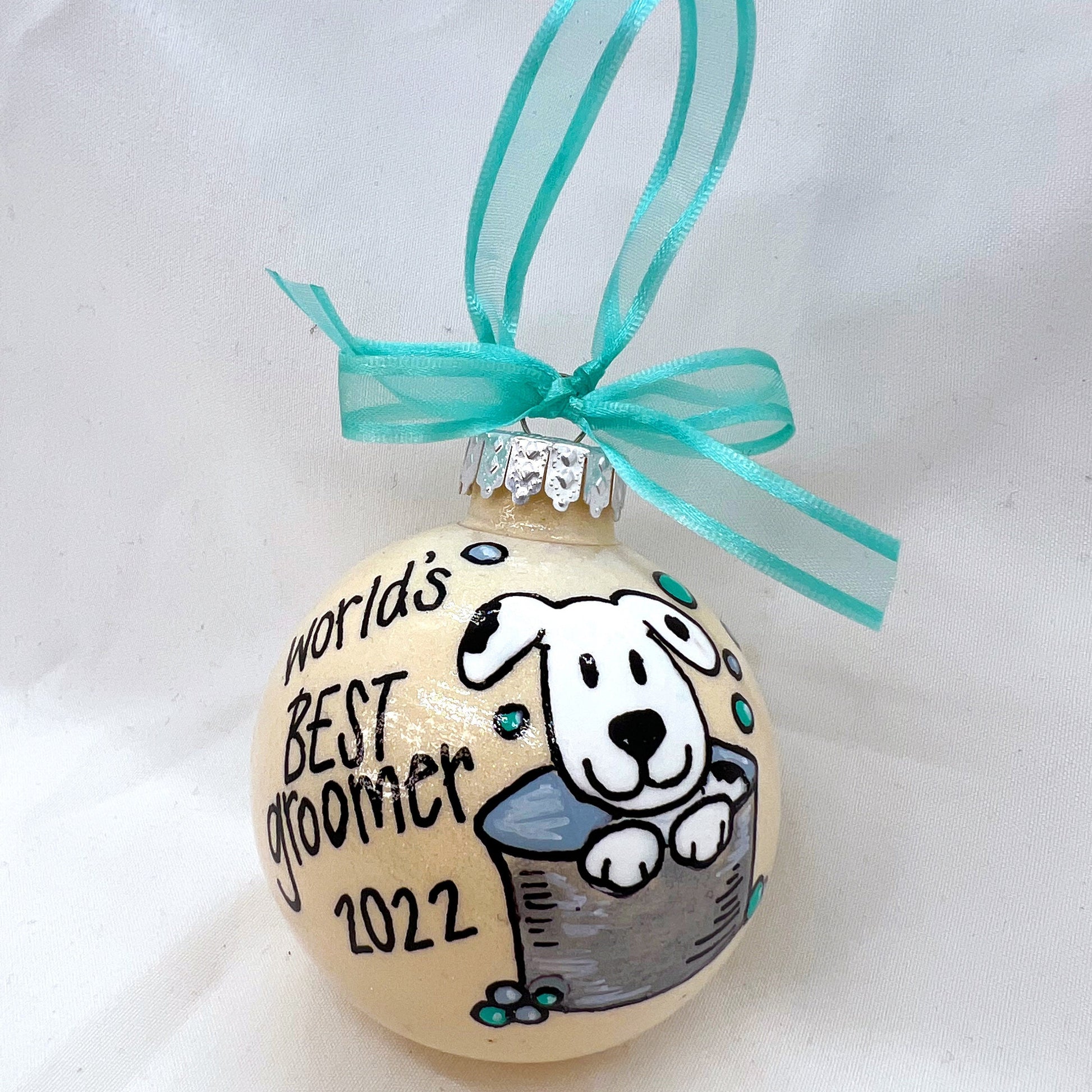 Groomer Ornament - World's Best Groomer, Dog Groomer, Groomer Gift, Pet Groomer, Grooming Gift, Christmas Ornament, Holiday Ornament - Rhythms of Grace Creative