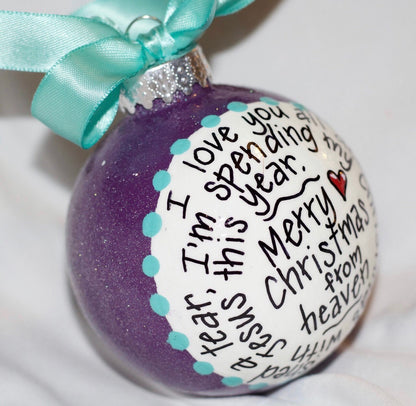 Christmas in Heaven Ornament - Memorial Ornament, Angel in Heaven, Christmas Ornament, Holiday Ornament, In Memory, Rest in Peace - Rhythms of Grace Creative