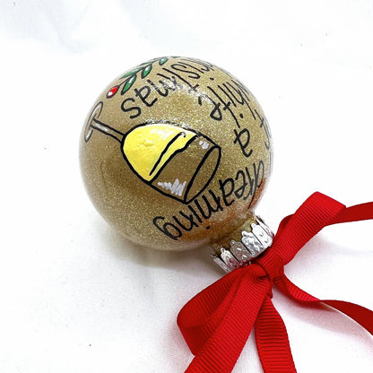 I'm Dreaming of a White Christmas Ornament - White Wine, Christmas Ornament, Holiday Ornament, Wine Glass, Ornament Exchange, Wine Lover - Rhythms of Grace Creative