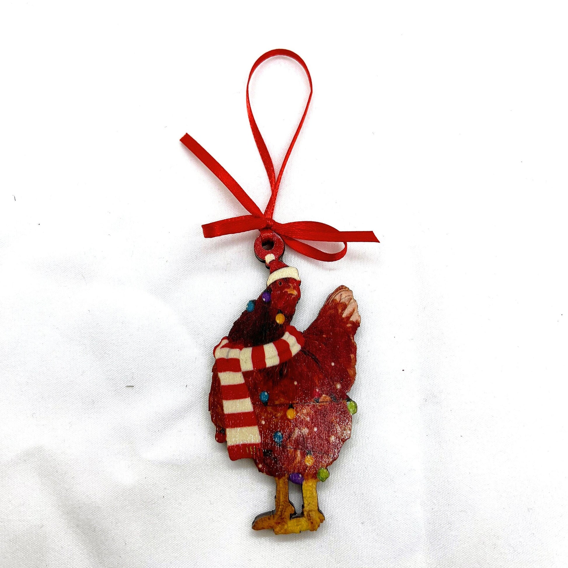 Cluckin' Cute 2024 Red Rooster Christmas Ornament - Personalize Your Holiday Cheer! - Rhythms of Grace Creative