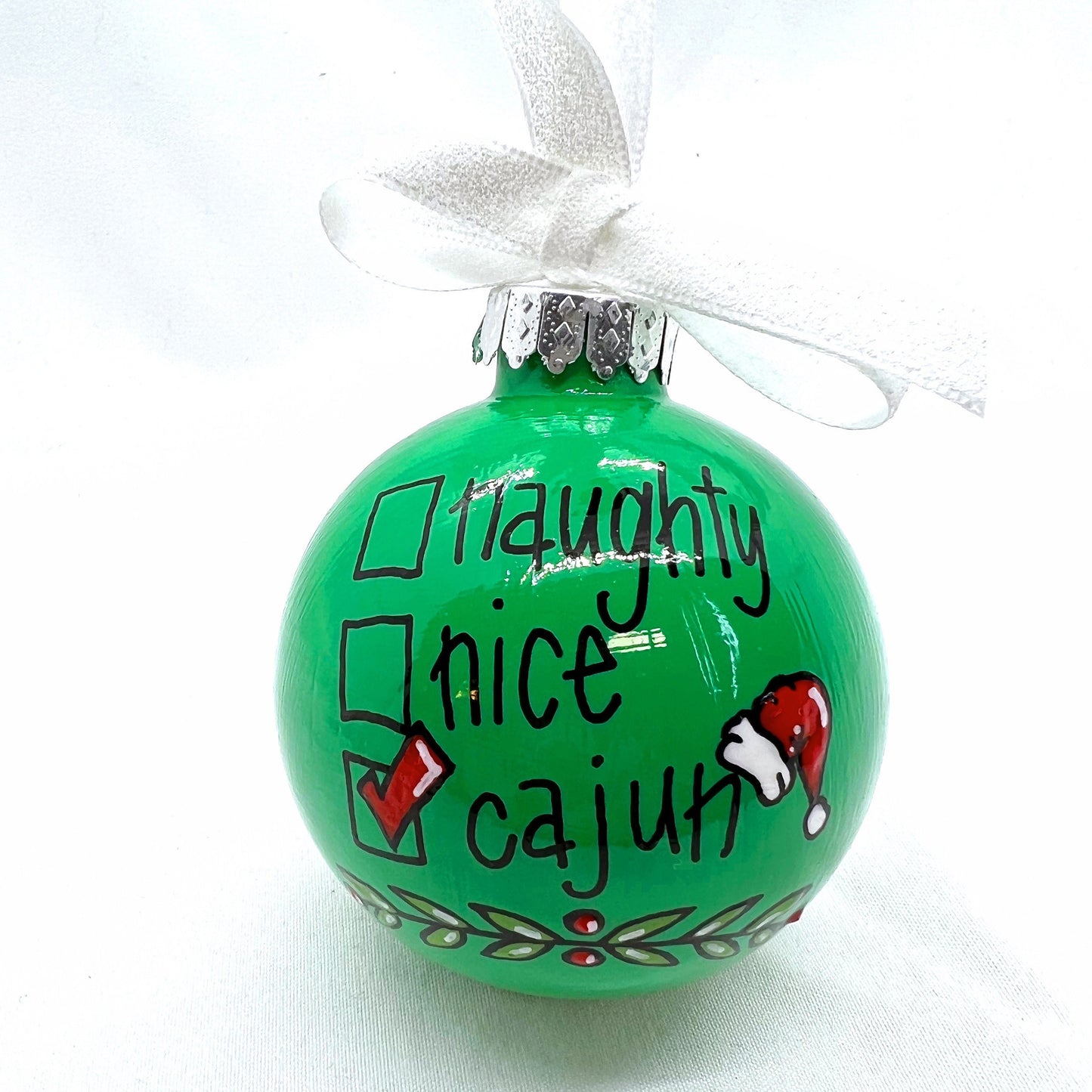 Cajun Ornament - Louisiana Ornament, Christmas Ornament, Holiday Ornament, Cajun Gift, Naughty or Nice, Ornament Exchange - Rhythms of Grace Creative