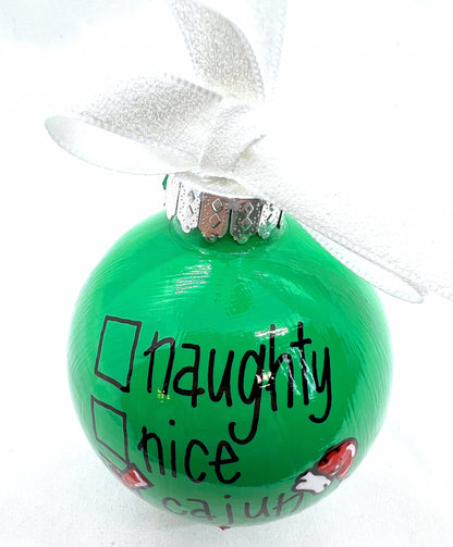 Cajun Ornament - Louisiana Ornament, Christmas Ornament, Holiday Ornament, Cajun Gift, Naughty or Nice, Ornament Exchange - Rhythms of Grace Creative