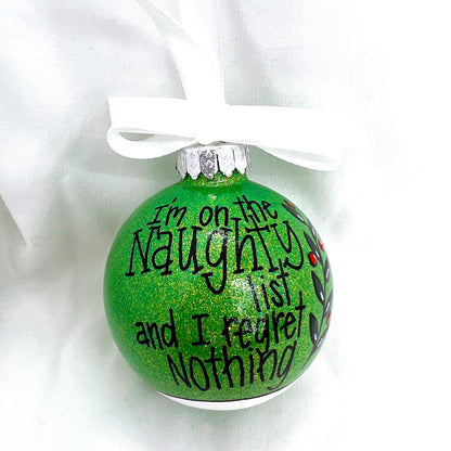 Naughty List Ornament -  Christmas Ornament, Holiday Gift, Ornament Exchange, Stocking Stuffer, Personalized Ornament, Teenager Ornament - Rhythms of Grace Creative