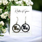 Louisiana Earrings - Louisiana State, Handmade Jewelry, Heart of Louisiana, New Orleans Saints, NOLA Earrings, Handmade Earrings, Silver - Rhythms of Grace Creative