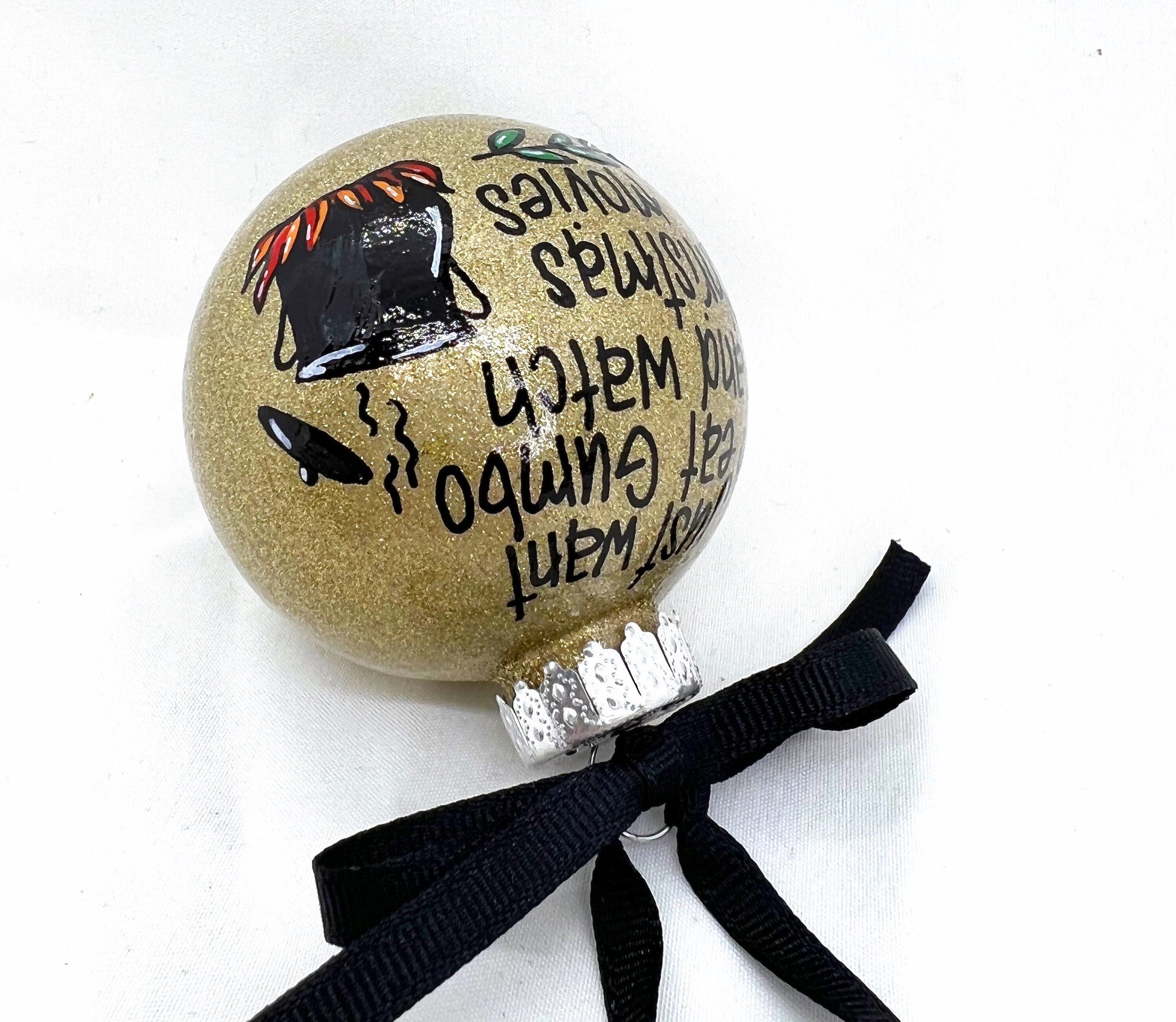 Gumbo Ornament - Watching Hallmark Movies,  Louisiana Ornament, Christmas Ornament, Holiday Ornament, Ornament Exchange, Cajun Ornament - Rhythms of Grace Creative