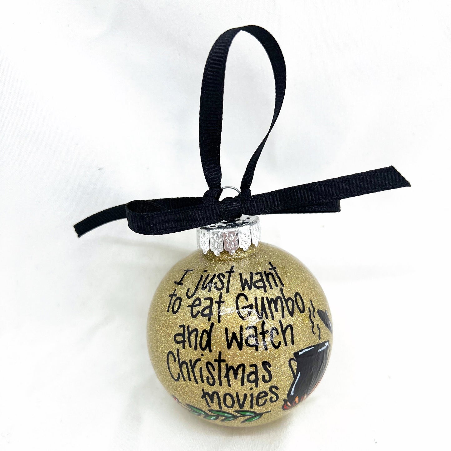 Gumbo Ornament - Watching Hallmark Movies,  Louisiana Ornament, Christmas Ornament, Holiday Ornament, Ornament Exchange, Cajun Ornament - Rhythms of Grace Creative