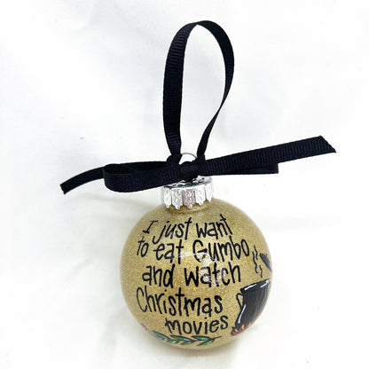Gumbo Ornament - Watching Hallmark Movies,  Louisiana Ornament, Christmas Ornament, Holiday Ornament, Ornament Exchange, Cajun Ornament - Rhythms of Grace Creative