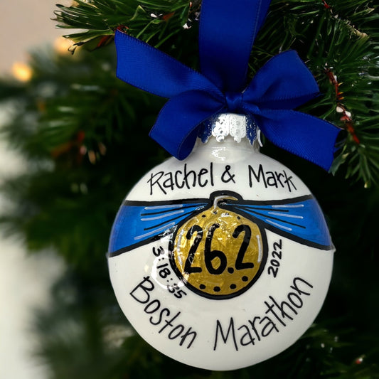 Custom Race Ornament - Marathon Ornament, Triathlon Ornament, Christmas Ornament, Holiday Ornament, Runner Ornament, Running Club, 5K, Race - Rhythms of Grace Creative