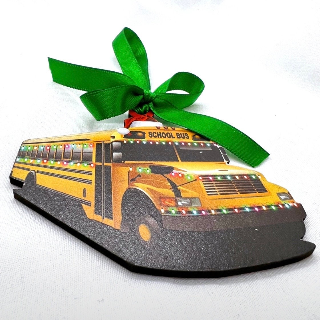 Christmas Sublimation Ornament: Yellow School Bus - Rhythms of Grace Creative