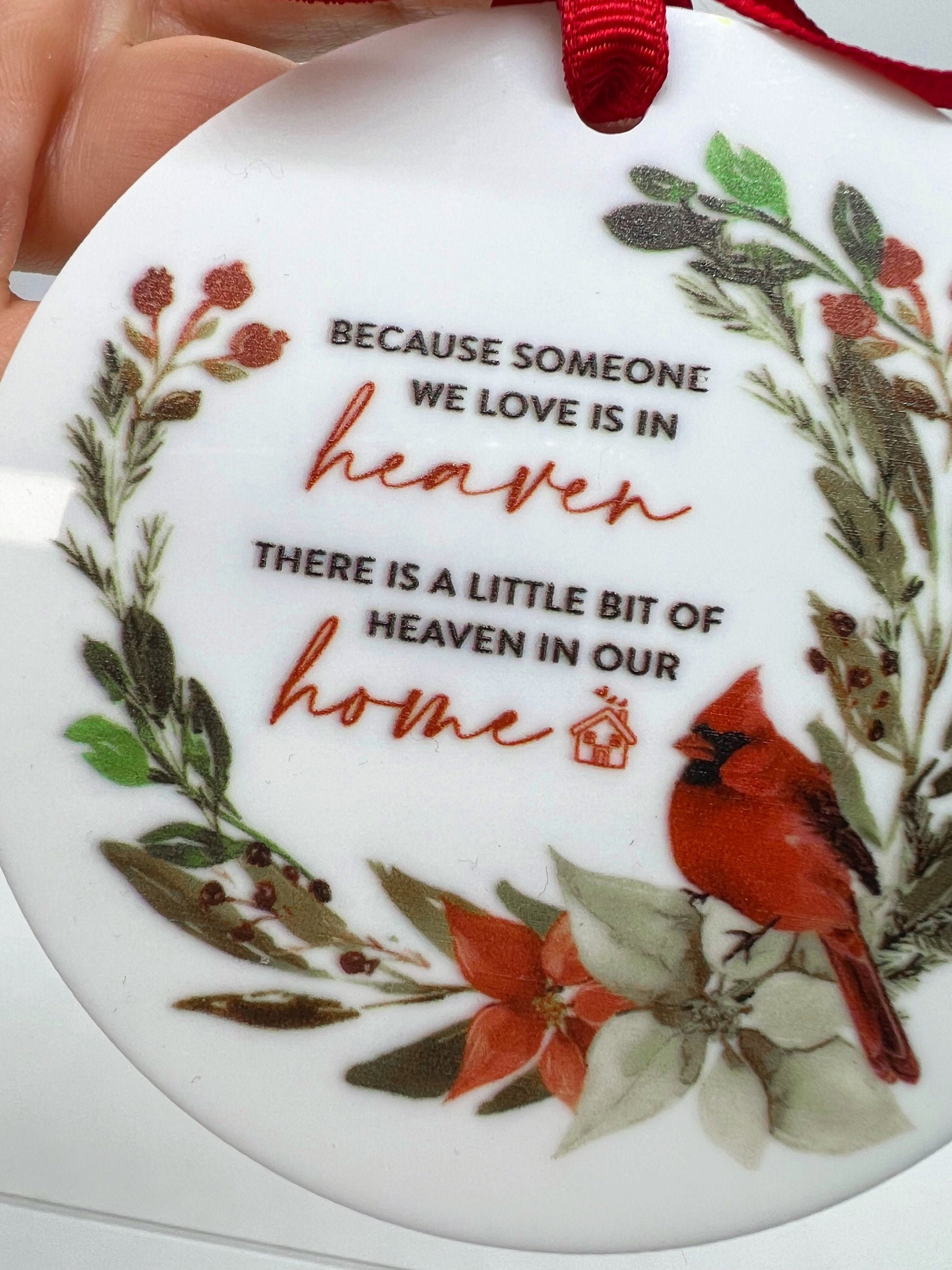 Cardinal Ornament - Angel Ornament, Christmas Ornament, Holiday Ornament, Rest in Peace, In Memory, Memorial Ornament, Heaven Ornament - Rhythms of Grace Creative