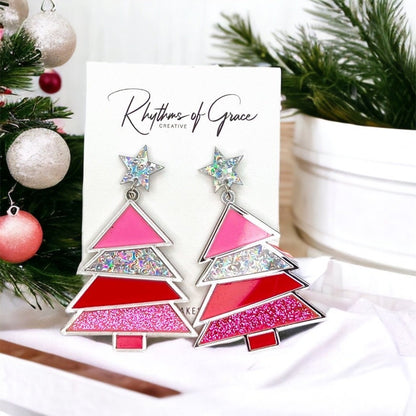 Sparkle & Shine with Pastel Christmas Tree Earrings! 🌟 - Rhythms of Grace Creative