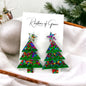 Glitter Christmas Tree Earrings - Christmas Earrings, Glitter Earrings, Christmas Jewelry, Sparkle Queen, Secret Santa, Holiday Earrings - Rhythms of Grace Creative