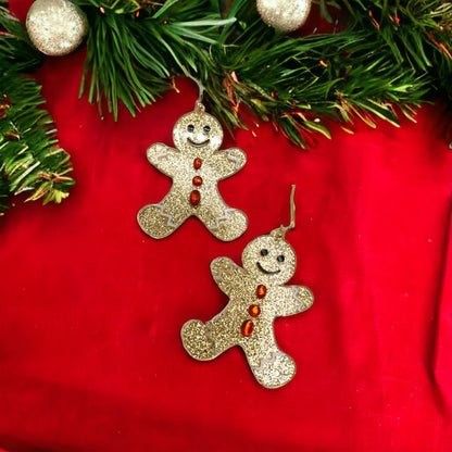 Gingerbread Man Earrings, Gingerbread Earrings, Christmas Earrings, Christmas Jewelry, Christmas Jewelry, Handmade Earrings, Cookie Earrings - Rhythms of Grace Creative