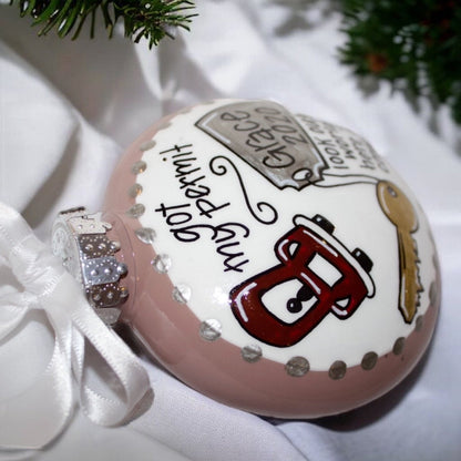 License to Sleigh – Personalized Driving Permit Christmas Ornament - Rhythms of Grace Creative