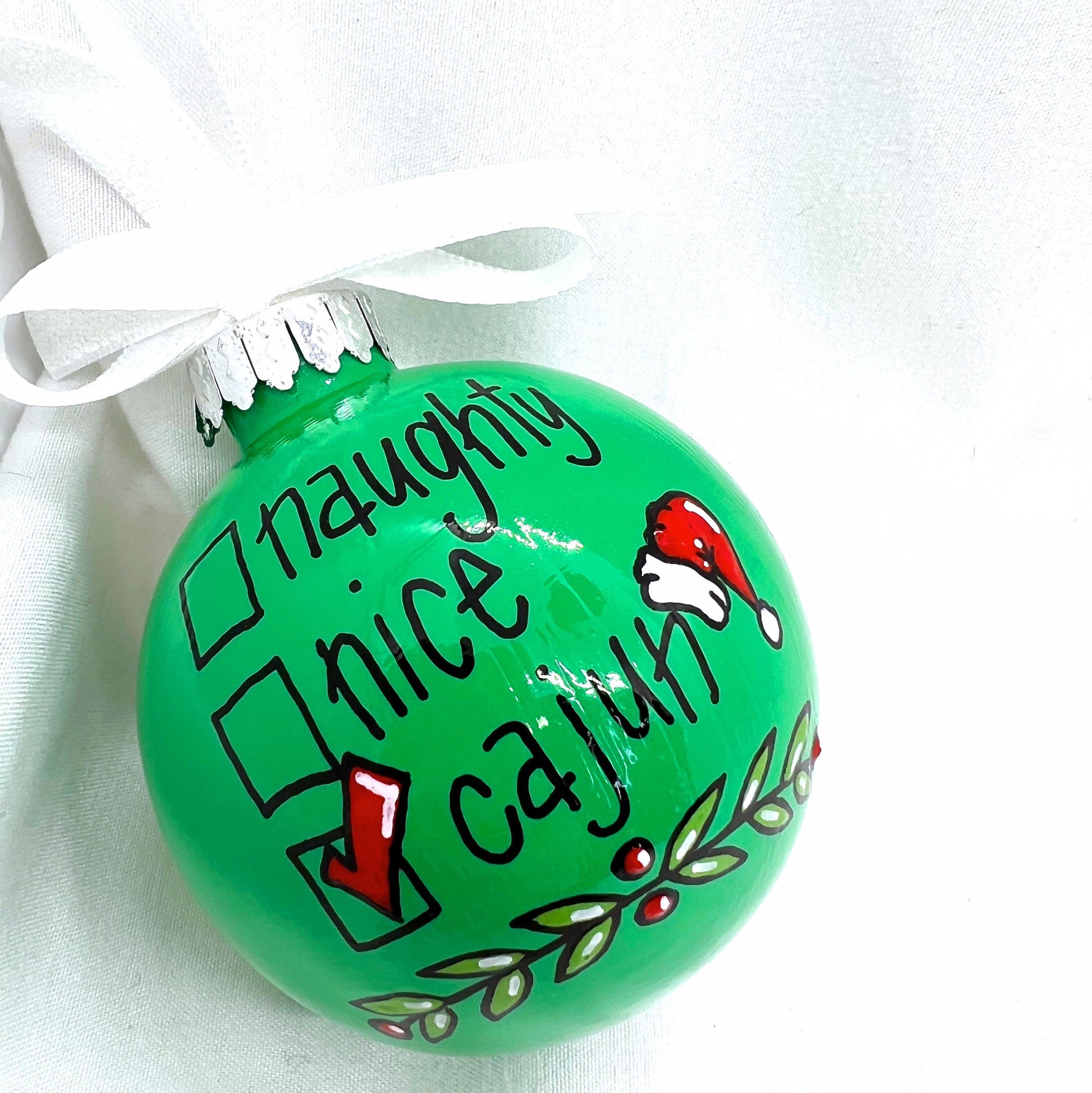 Cajun Ornament - Louisiana Ornament, Christmas Ornament, Holiday Ornament, Cajun Gift, Naughty or Nice, Ornament Exchange - Rhythms of Grace Creative