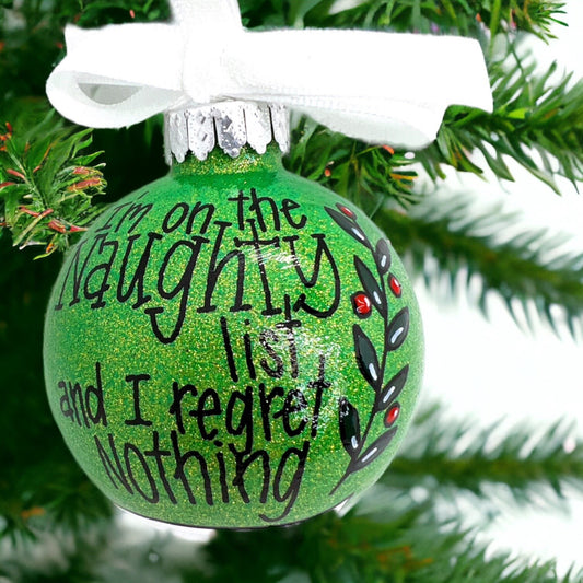Naughty List Ornament -  Christmas Ornament, Holiday Gift, Ornament Exchange, Stocking Stuffer, Personalized Ornament, Teenager Ornament - Rhythms of Grace Creative