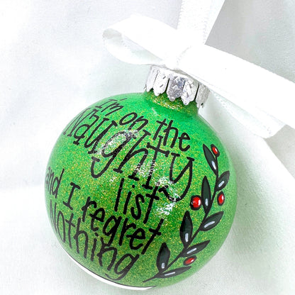 Naughty List Ornament -  Christmas Ornament, Holiday Gift, Ornament Exchange, Stocking Stuffer, Personalized Ornament, Teenager Ornament - Rhythms of Grace Creative