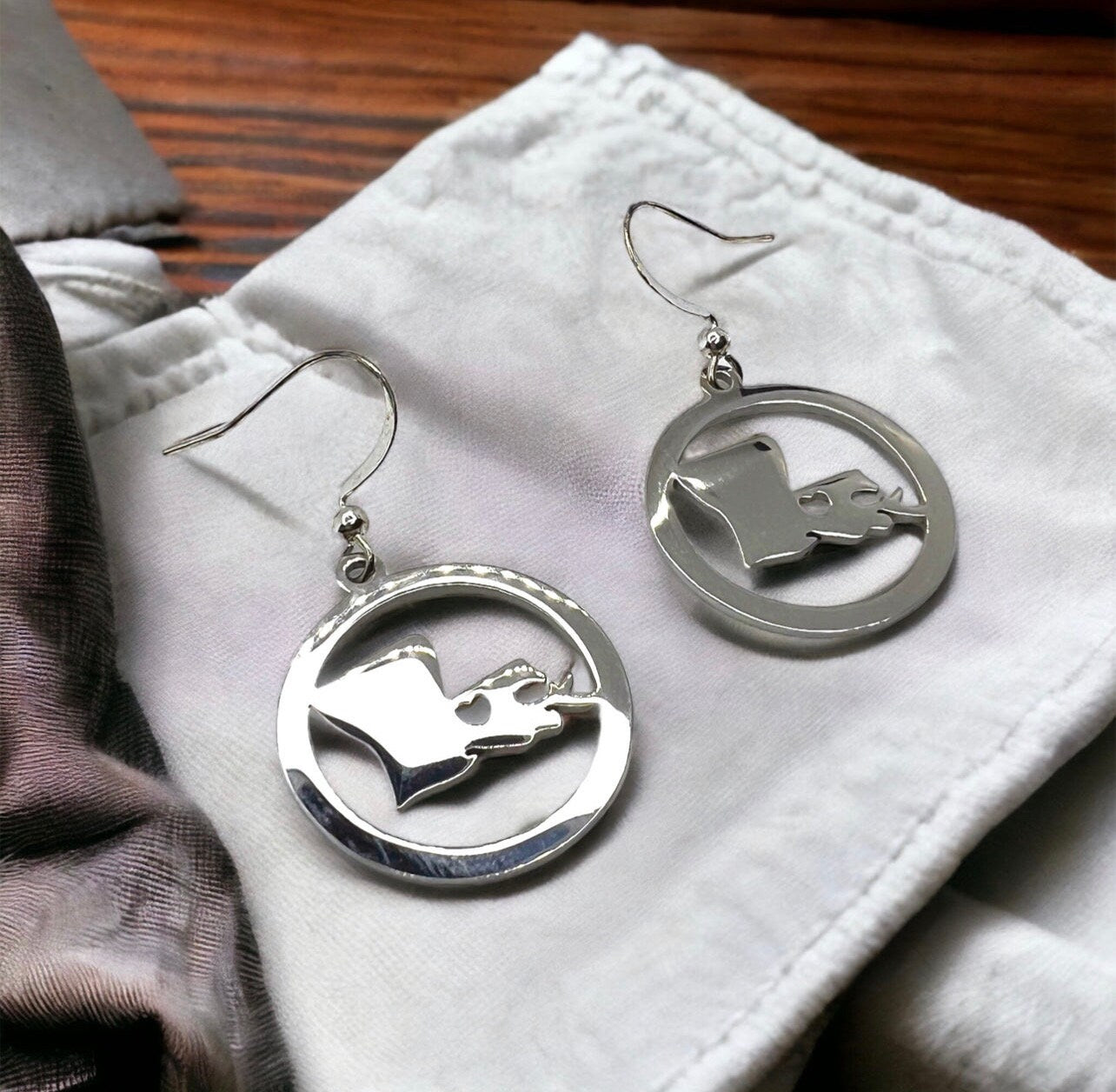 Louisiana Earrings - Louisiana State, Handmade Jewelry, Heart of Louisiana, New Orleans Saints, NOLA Earrings, Handmade Earrings, Silver - Rhythms of Grace Creative