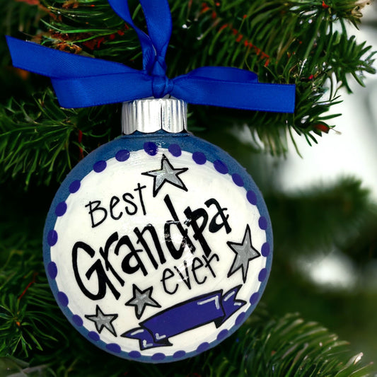 Best Grandpa Ever Ornament - Grandparent Ornament, Christmas Ornament, Holiday Ornament, Long Distance, Grandparent Gift, Grandfather Gift - Rhythms of Grace Creative