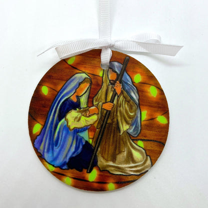 Nativity Ornament - Reason for the Season, Christmas Ornament, Holiday Ornament, Sublimation Ornament, Holy Night, Holy Family, Baby Jesus - Rhythms of Grace Creative
