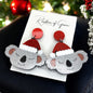 Aussie Christmas Cheer: Santa Koala Holiday Earrings - Rhythms of Grace Creative