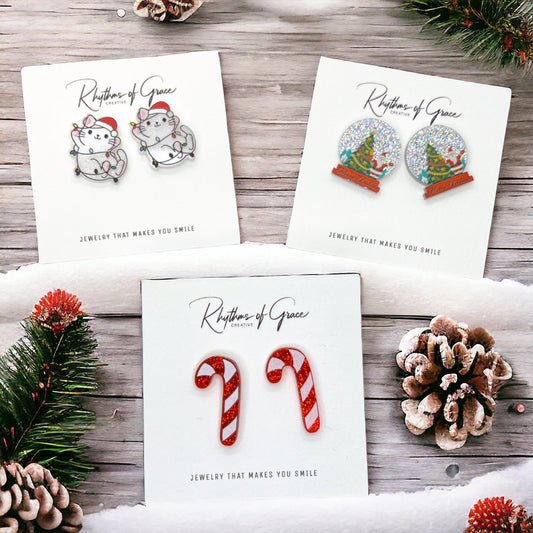 Sparkle & Shine: Colorful Christmas Stud Earrings! 🎄 - Rhythms of Grace Creative