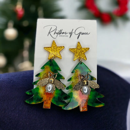 Buzz into Holiday Glamour with Our Christmas Tree Earrings! 🎄 - Rhythms of Grace Creative