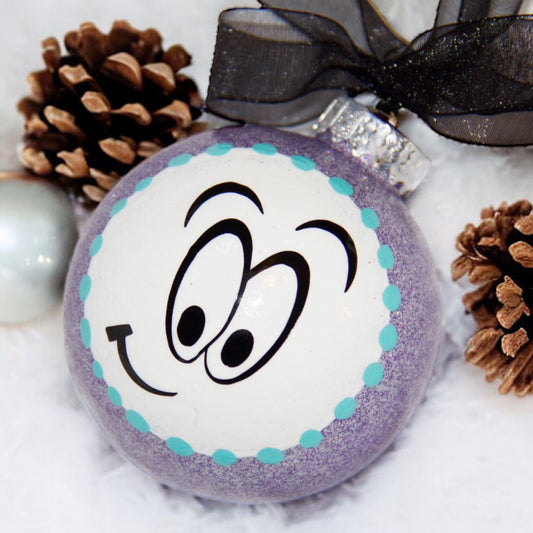 Smiley Face Ornament - Emoji Ornament, Christmas Ornament, Holiday Ornament, Naughty or Nice, Ornament Exchange, Cartoon Character - Rhythms of Grace Creative