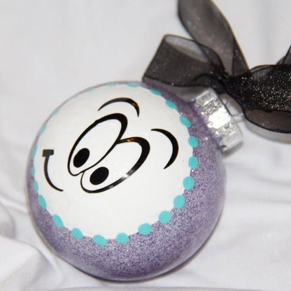 Smiley Face Ornament - Emoji Ornament, Christmas Ornament, Holiday Ornament, Naughty or Nice, Ornament Exchange, Cartoon Character - Rhythms of Grace Creative