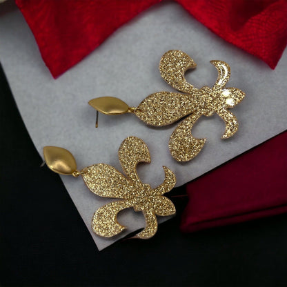 Fleur-tastic Oversized Earrings: Rock Your Louisiana Spirit in Style! - Rhythms of Grace Creative