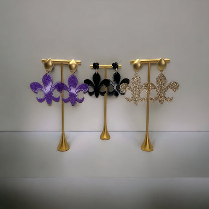 Fleur-tastic Oversized Earrings: Rock Your Louisiana Spirit in Style! - Rhythms of Grace Creative