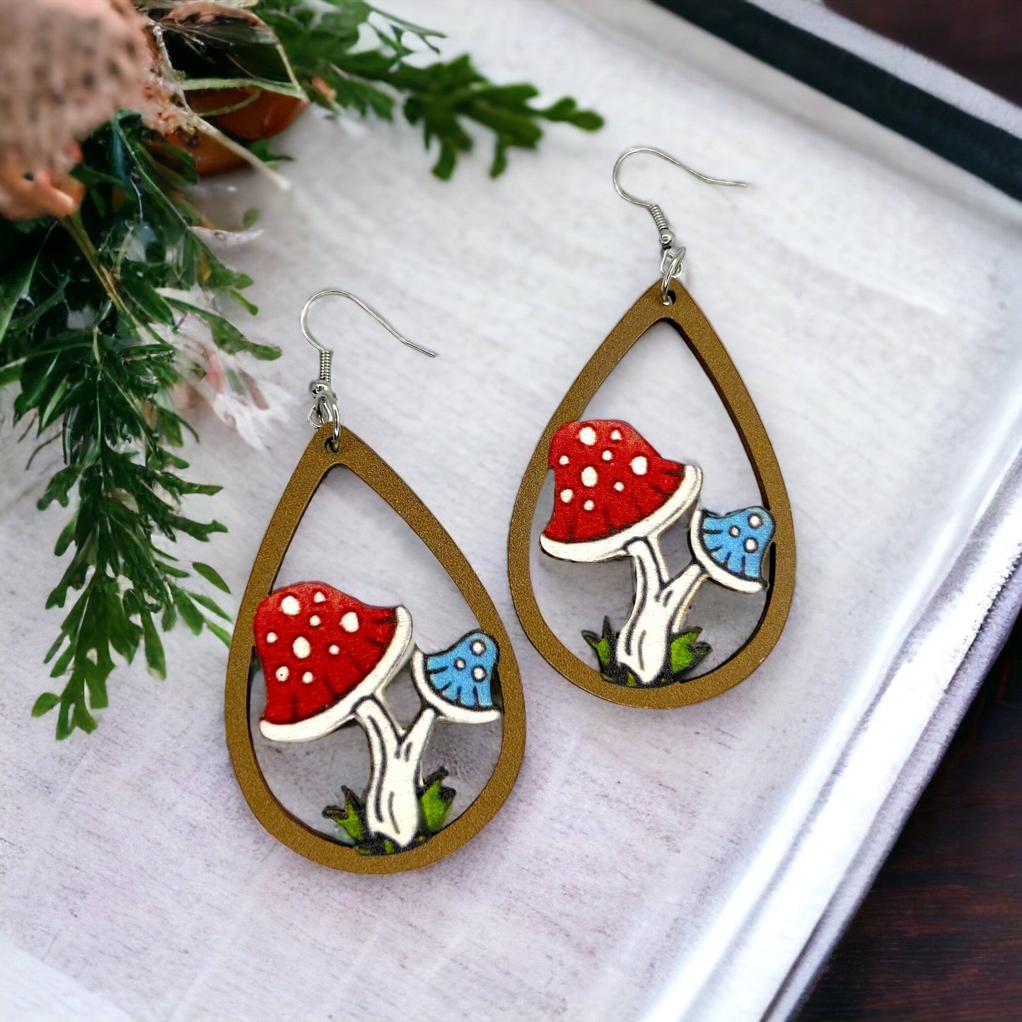 Mushroom Magic: Whimsical Dangle Earrings for Fungi Lovers! - Rhythms of Grace Creative