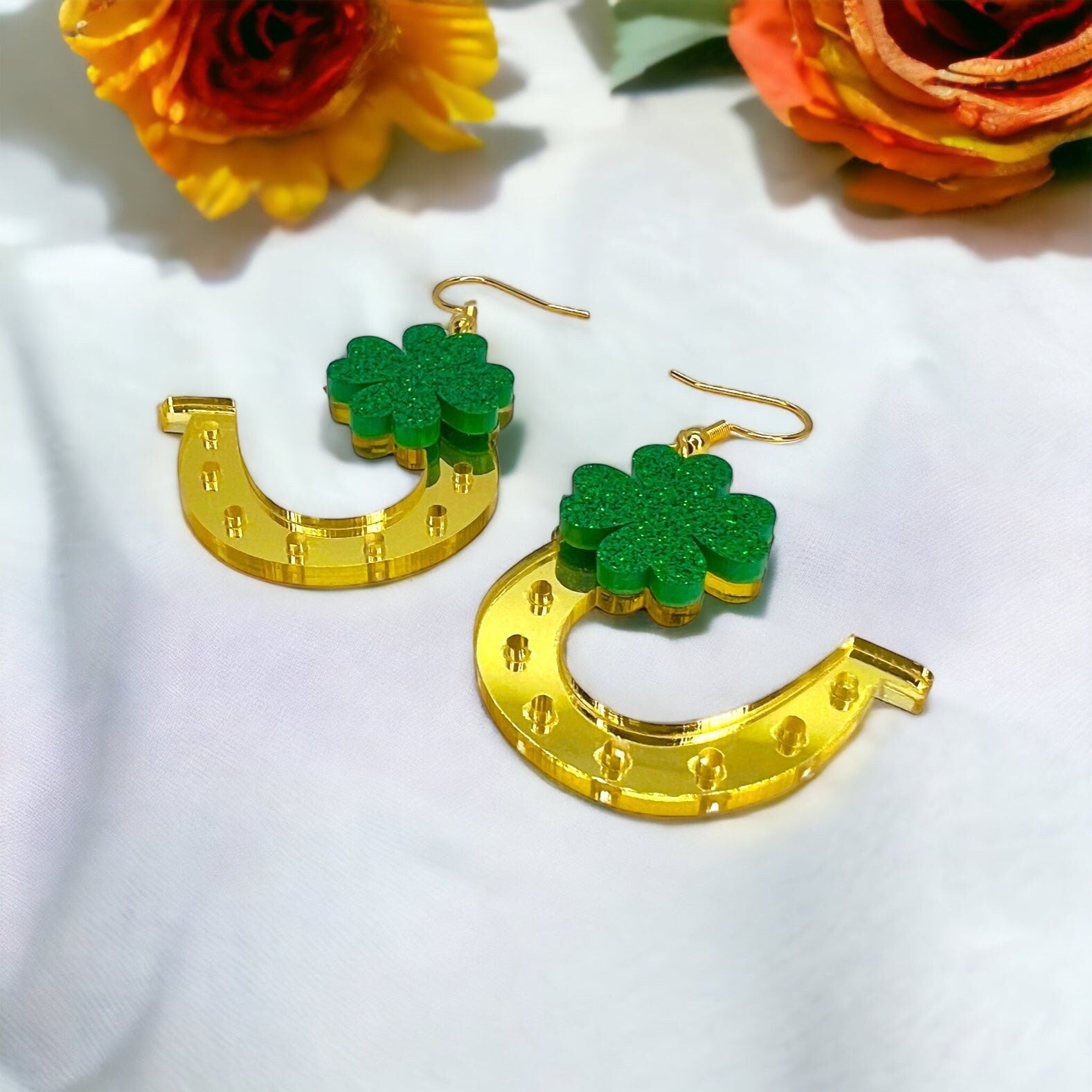 Golden Horseshoe Earrings - Your Lucky Charm! 🍀 - Rhythms of Grace Creative