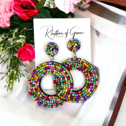 Colorful Beaded Boho Earrings – Your Festival Essential! 🌈 - Rhythms of Grace Creative