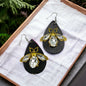 Rhinestone Bee Earrings - Honeybee Earrings, Bumblebee Earrings Black Earrings, Bee Mine, Black and Gold Earrings, Rhinestone Earrings - Rhythms of Grace Creative