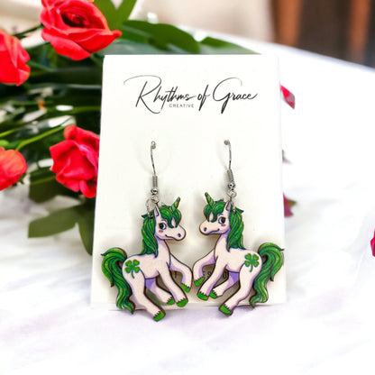 Bring on the Luck: Adorable St. Patrick's Day Unicorn Earrings! - Rhythms of Grace Creative