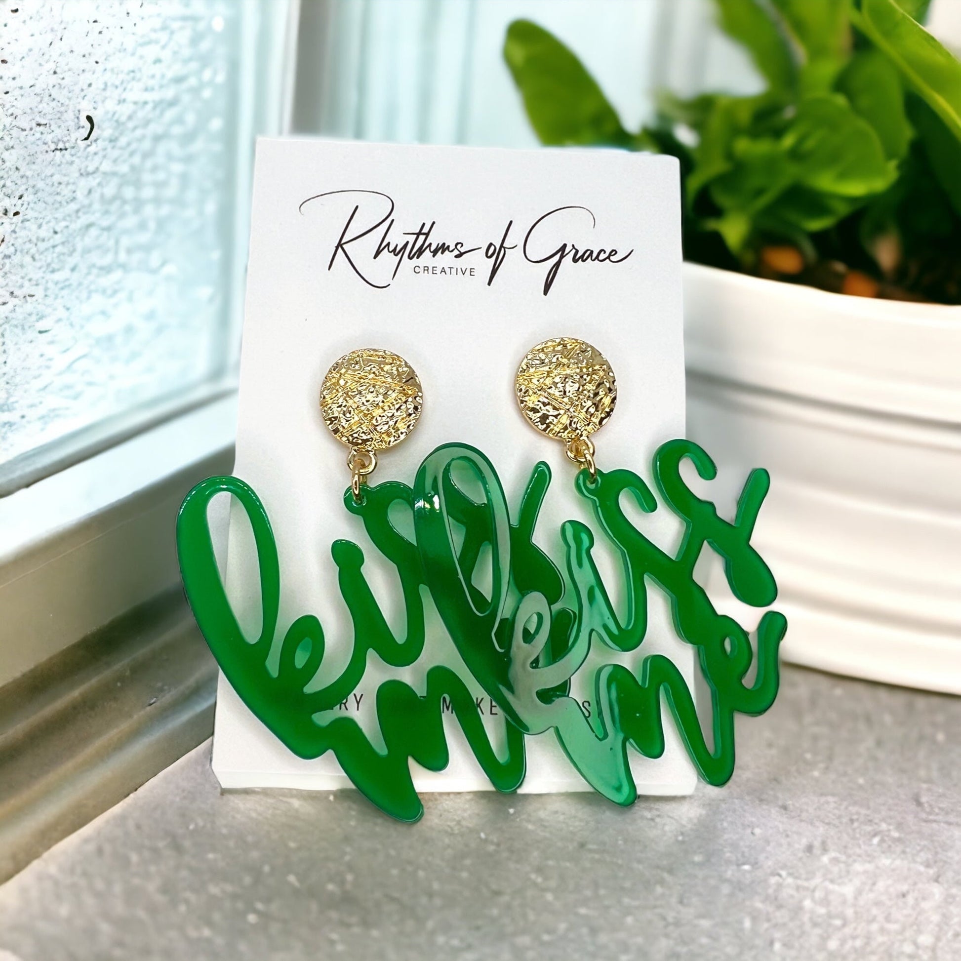 Kiss Me Earrings - Your Lucky Charm for St. Patrick's Day! 🍀 - Rhythms of Grace Creative
