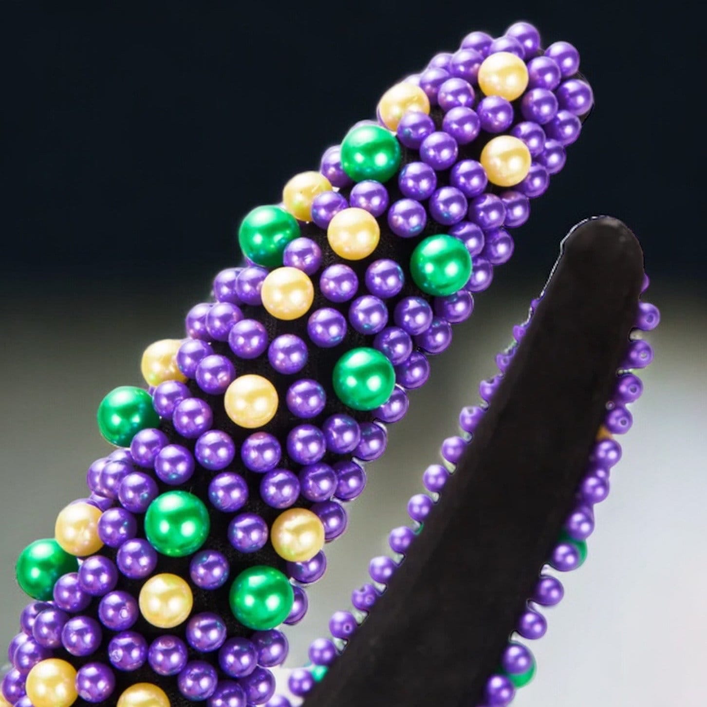 Sparkle & Shine: Beaded Mardi Gras Headband in Party Perfect Purple, Green & Gold! - Rhythms of Grace Creative