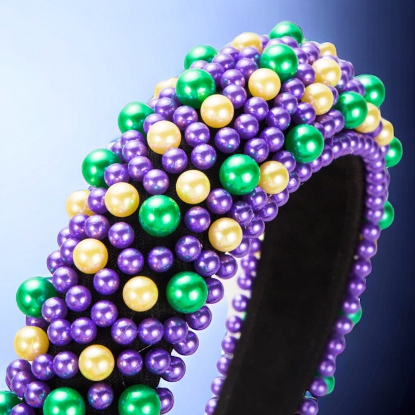 Sparkle & Shine: Beaded Mardi Gras Headband in Party Perfect Purple, Green & Gold! - Rhythms of Grace Creative