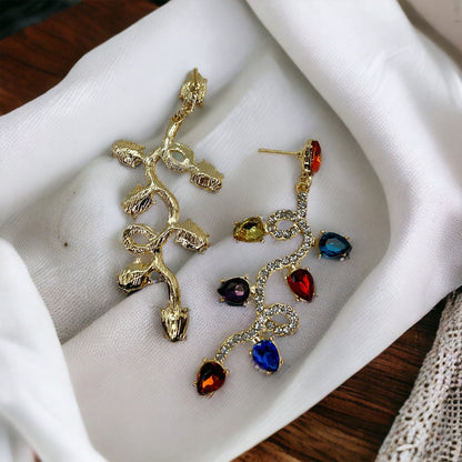 Christmas Lights Earrings - Christmas Earrings, Rhinestone Christmas, Christmas Jewelry, Christmas Jewelry, Handmade Earrings, Twinkle Light - Rhythms of Grace Creative