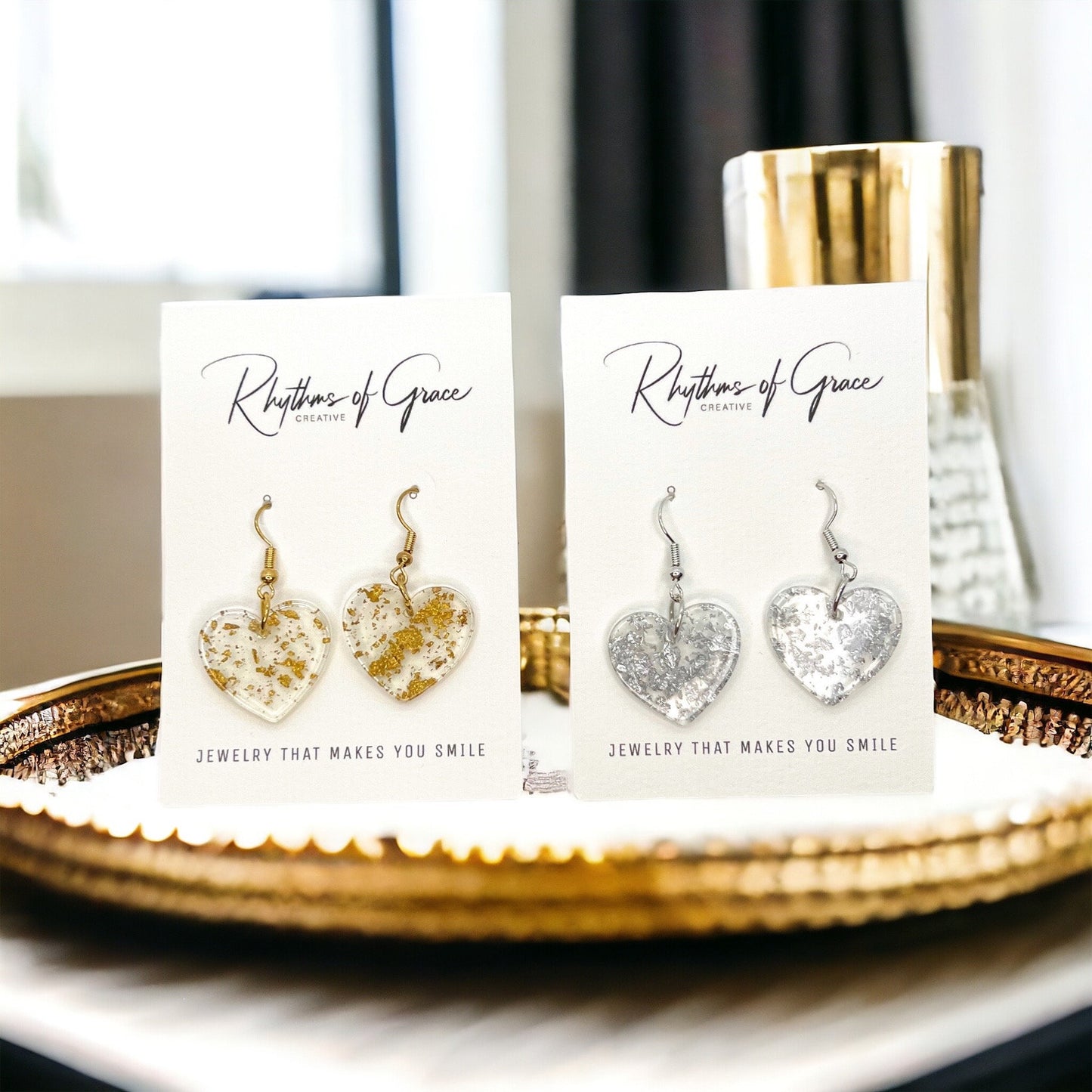 Heartfelt Elegance: Dangle into Love with Gold & Silver Earrings! - Rhythms of Grace Creative