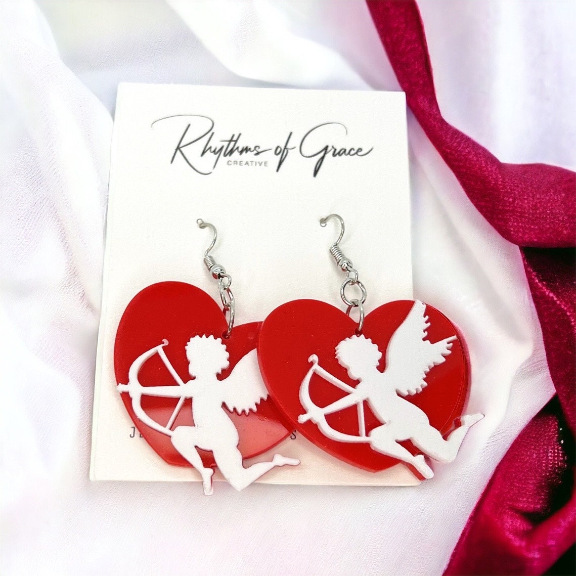 Cupid’s Charm: Love-Struck Heart Earrings for Every Occasion! 💘✨ - Rhythms of Grace Creative