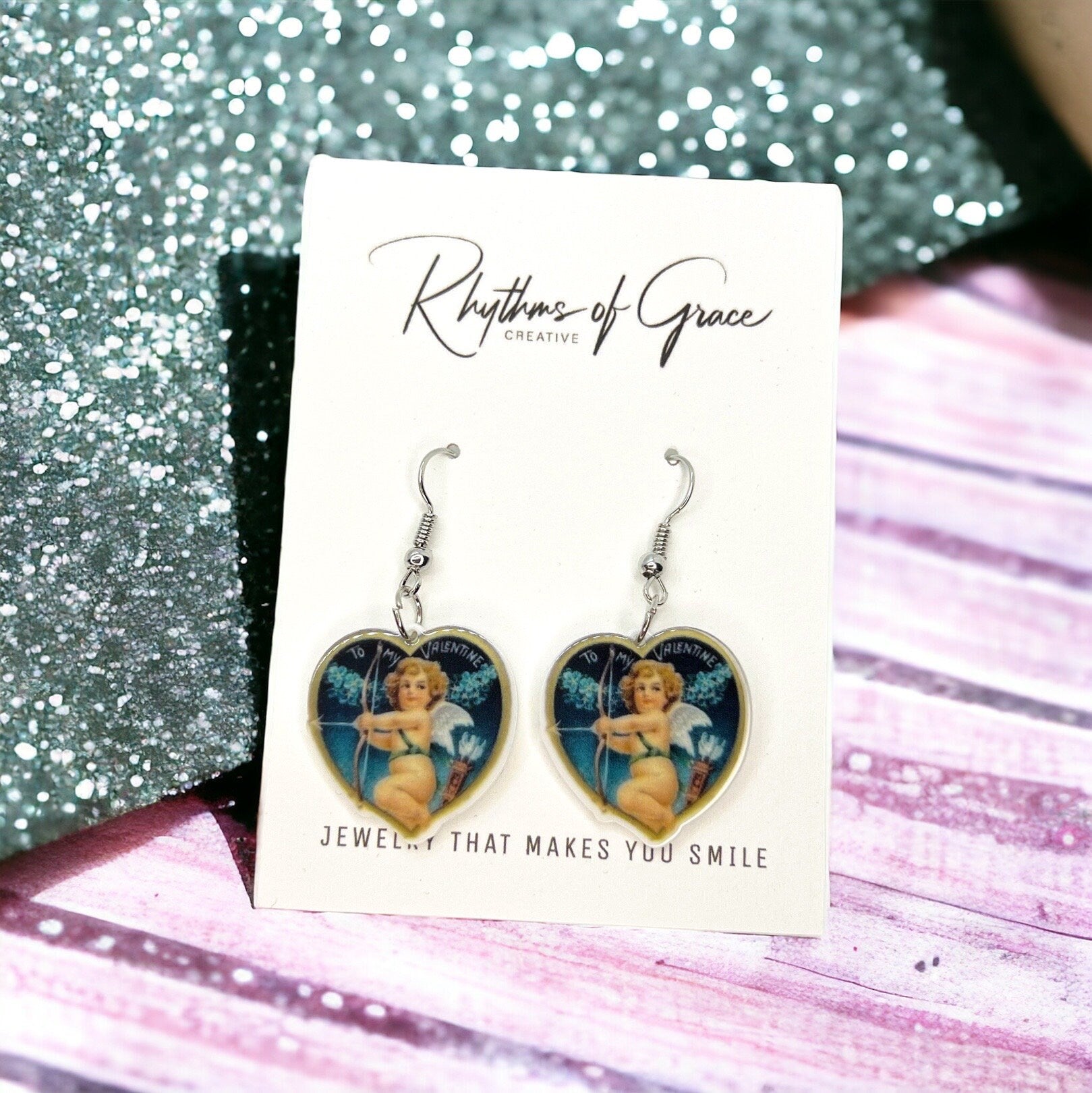 Vintage Vibes, Cupid Approved – Retro Cherub Earrings 💘 - Rhythms of Grace Creative