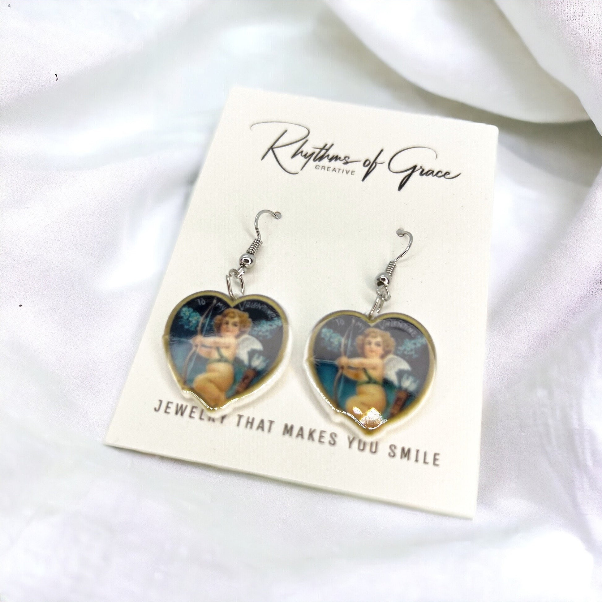 Vintage Vibes, Cupid Approved – Retro Cherub Earrings 💘 - Rhythms of Grace Creative