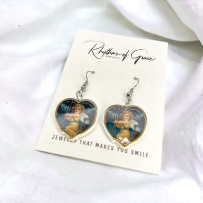 Vintage Vibes, Cupid Approved – Retro Cherub Earrings 💘 - Rhythms of Grace Creative